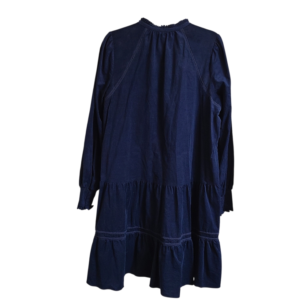 ME + EM Blue Corduroy Short Swing Dress Belt Size 12 - Picture 4 of 11